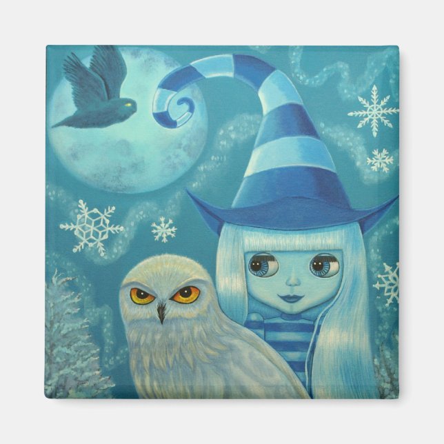 Snowy Owl Witch Magnet (Front)