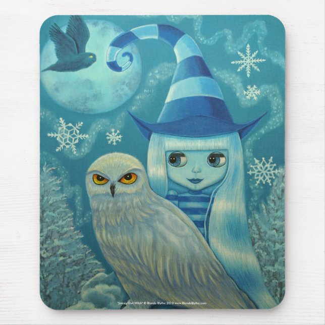 Snowy Owl Witch Mousepad (Front)