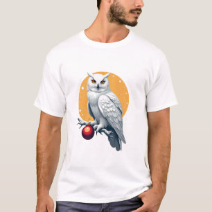 Snowy Owl with Festive Ornament T-Shirt