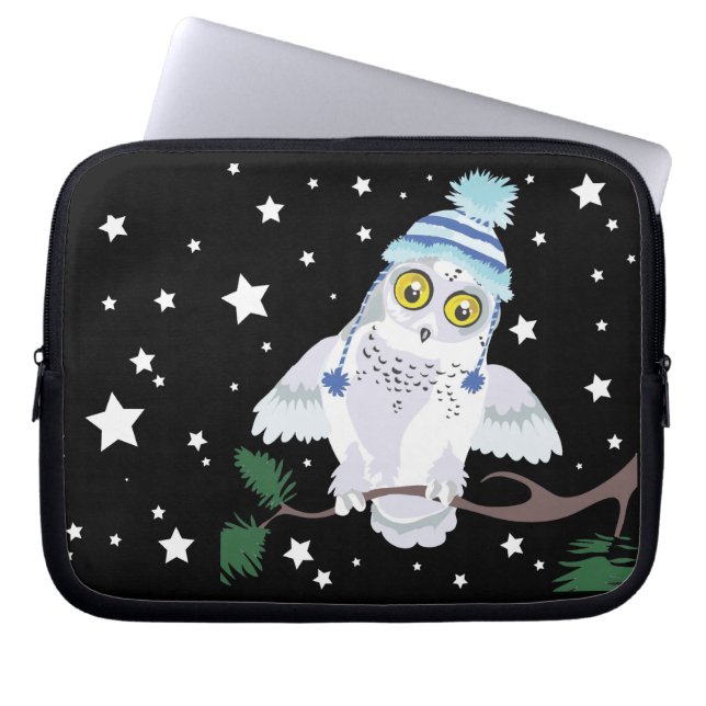 Snowy Owl with Hat~ laptop case (Front)
