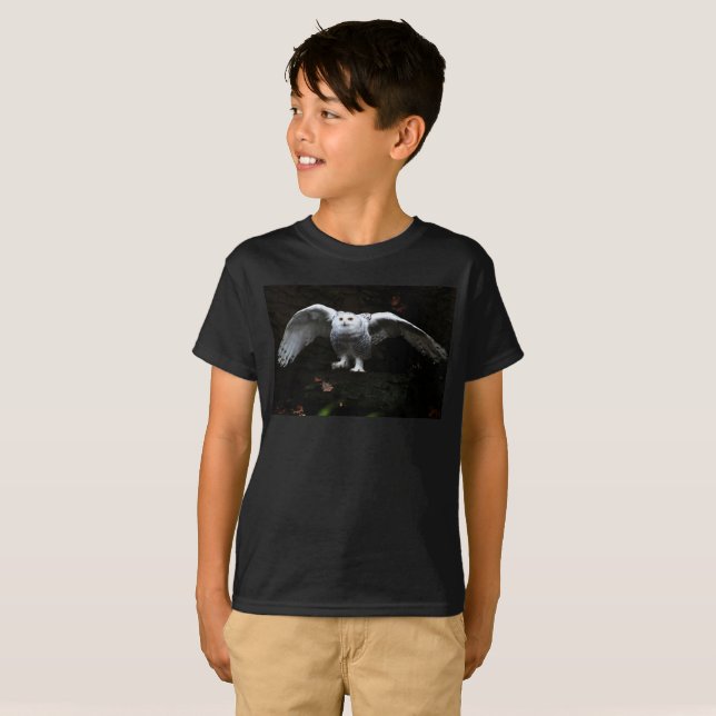 Snowy Owl With Open Wings bcm T-Shirt (Front Full)