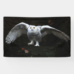 Snowy Owl With Open Wings bnra Banner