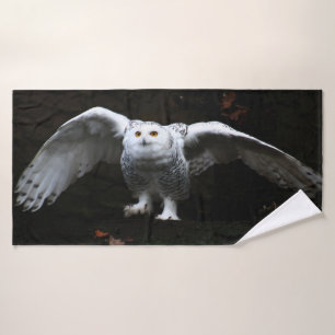Snowy Owl With Open Wings btcna Bath Towel Set