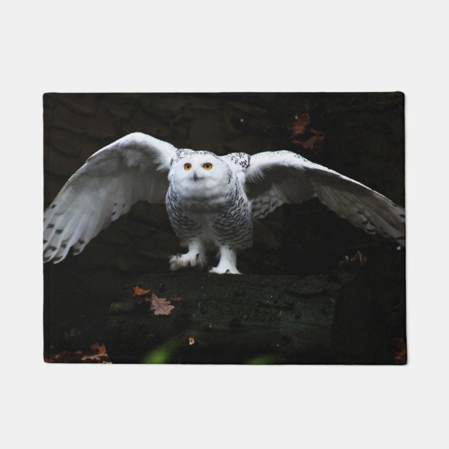 Snowy Owl With Open Wings dmcnm Doormat (Front)