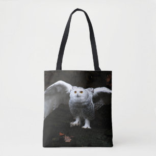 Snowy Owl With Open Wings stcn Tote Bag