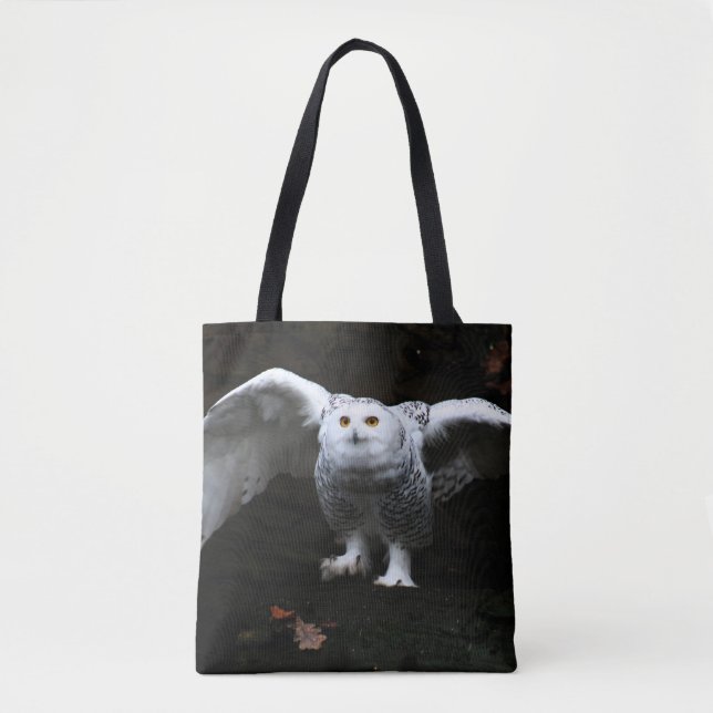 Snowy Owl With Open Wings stcn Tote Bag (Front)