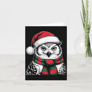Snowy Owl Xmas Santa Hat F Christmas Costume Card