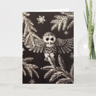 Snowy Owlet Christmas Card