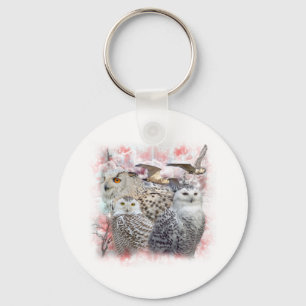 Snowy Owls Keychain