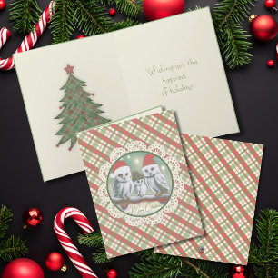 Snowy Owls' Noel Folded Greeting Card