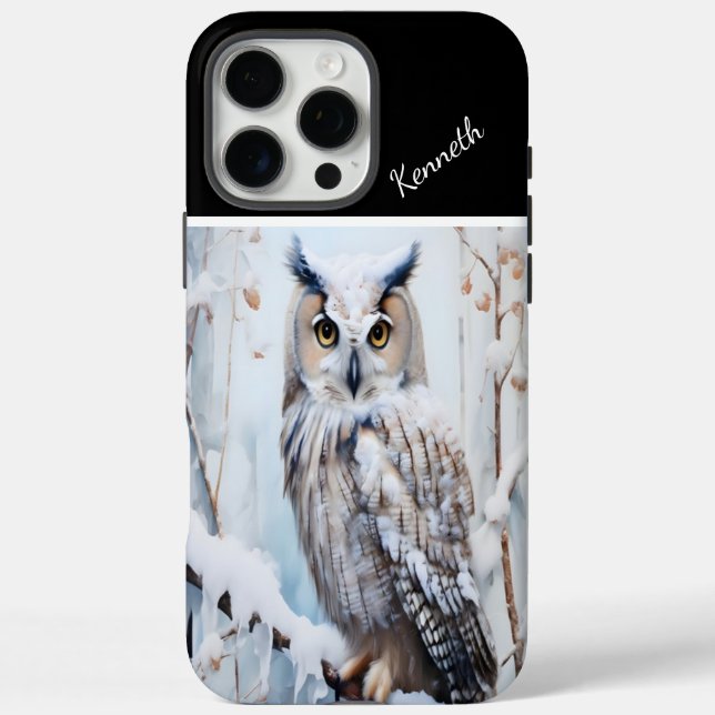 Snowy Owl's Winter Perch Case-Mate iPhone Case (Back)