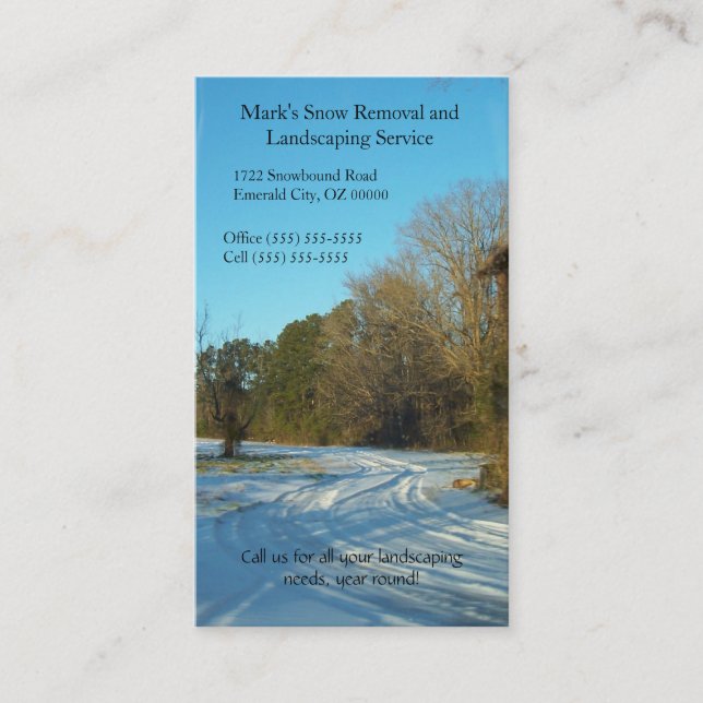 Snowy Path - North Carolina Snow Scene Business Card (Front)