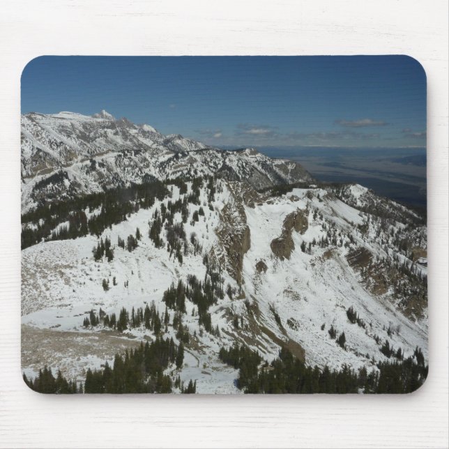 Snowy Peaks of Grand Teton Mountains I Photography Mouse Pad (Front)