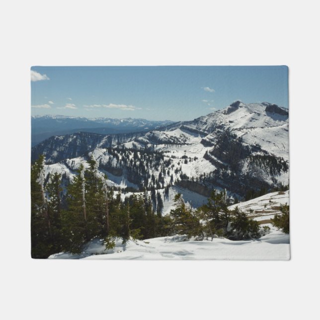 Snowy Peaks of Grand Teton Mountains II Photo Doormat (Front)