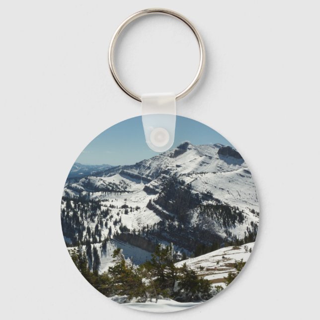 Snowy Peaks of Grand Teton Mountains II Photo Keychain (Front)