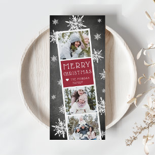 Snowy Photobooth Holiday Photo Collage Card