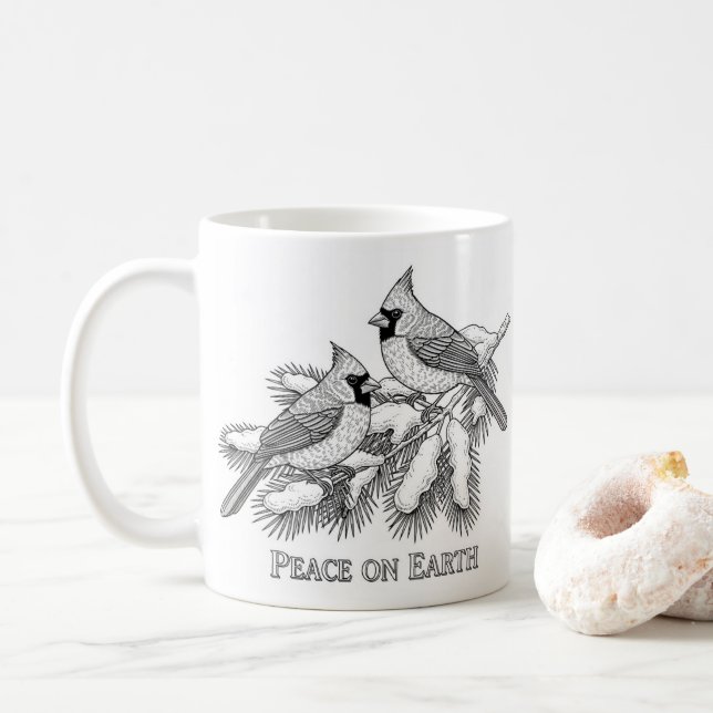  Snowy Pine Branch Holiday mug (Avec donut)