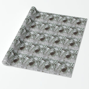 Snowy Pine Branch Winter Nature Photography Wrapping Paper
