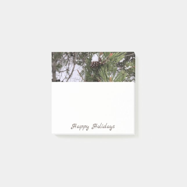 Snowy Pine Cone Post-It® Notes (Front)