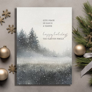 Snowy Pine Forest Christmas Holiday Card