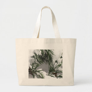 Snowy Pine Large Tote Bag