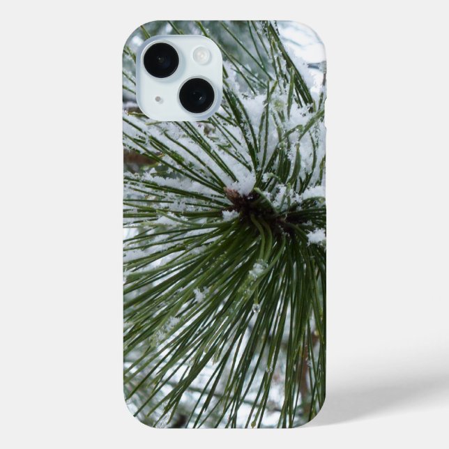 Snowy Pine Needles Winter Nature Photography Case-Mate iPhone Case (Back)