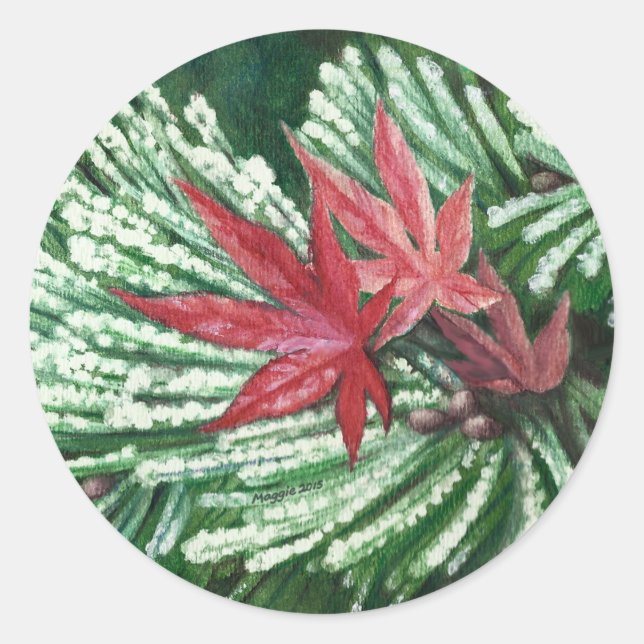 Snowy Pine Sticker (Front)