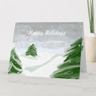 Snowy Pine Tree Day Card