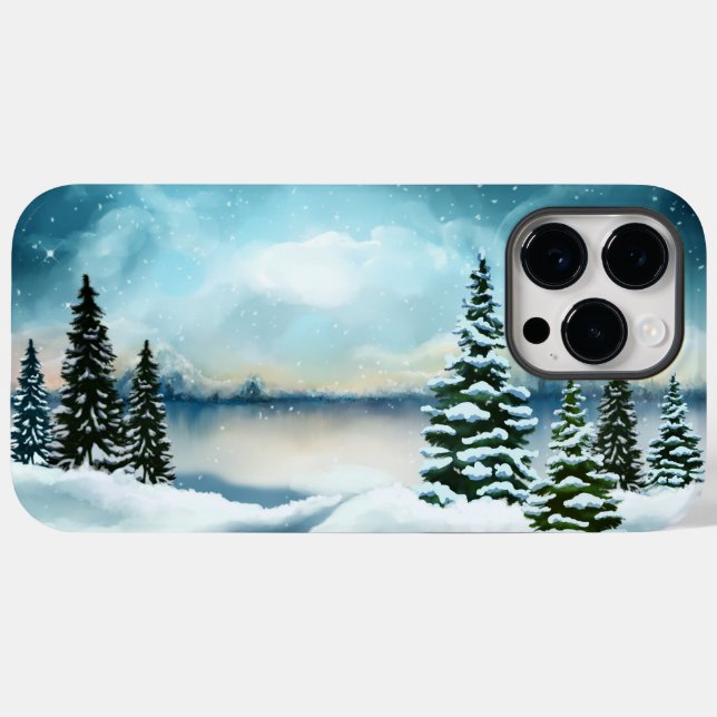 Snowy pine trees near a lake      Case-Mate iPhone case (Back (Horizontal))