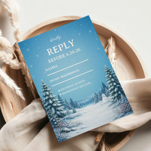 Snowy Pine Valley Beneath RSVP Card