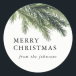 Snowy Pines Christmas Sticker<br><div class="desc">Snowy Pines Chrsitmas Sticker,  Customizable,  Part of a collection</div>