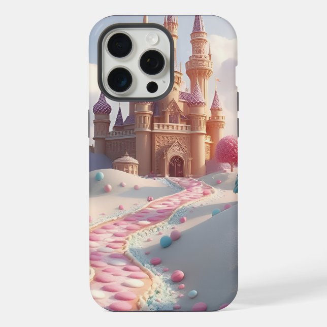 Snowy Pink Candyland Fairy Castle iPhone Case (Back)