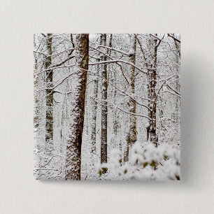 Snowy Pocono Woodlands 2 Inch Square Button