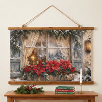 Snowy Poinsettia Christmas Window