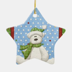Snowy Polar Bear  Ornament