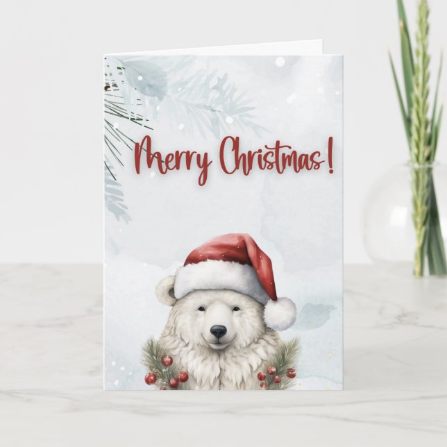  "Snowy Polar Christmas" Holiday Card (Front)