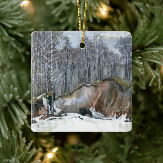 Snowy ravine ceramic ornament (Tree)