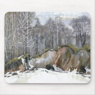Snowy ravine mouse pad