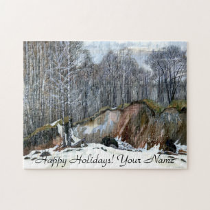 Snowy ravine painting watercolor jigsaw puzzle
