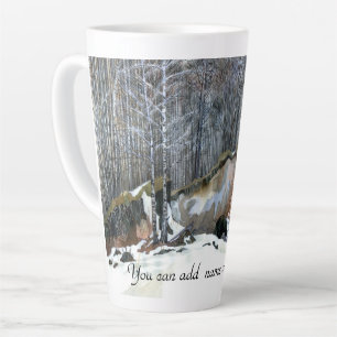 Snowy ravine painting  watercolor latte mug