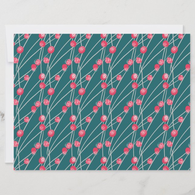 Snowy Red Berries on Dark Green (Front)