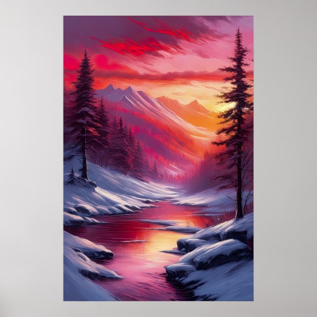 Snowy River and Crimson Skies Poster (Front)