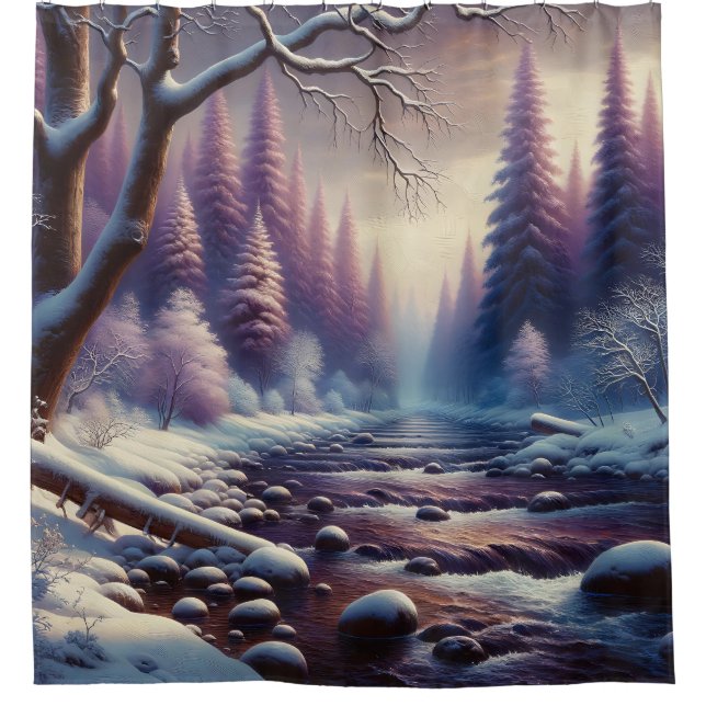 “Snowy River in Lavender Winter Forest” (Front)