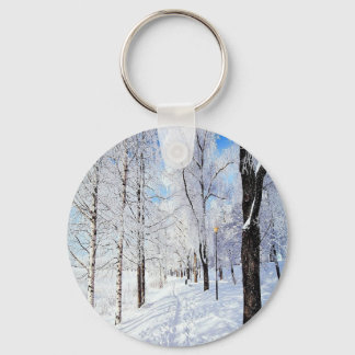 Snowy Road Keychain