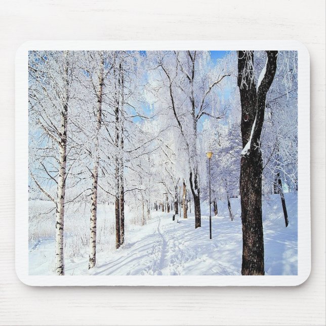 Snowy Road Mouse Pad (Front)