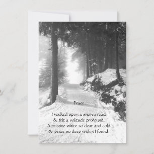 Snowy Road Peace Poem Holiday Card