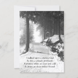 Snowy Road Peace Poem Holiday Card