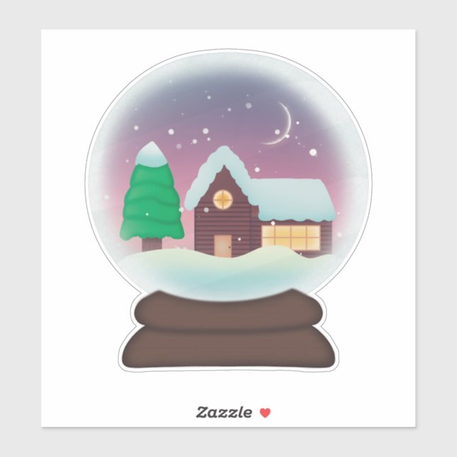 Snowy Rustic Cabin Snowglobe (Sheet)