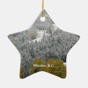 Snowy Scene in Whistler, B.C. Ceramic Ornament