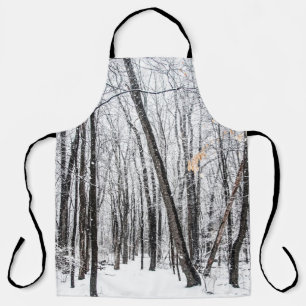 Snowy Scene in Woodland Michigan Apron